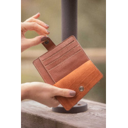 Porta-cartões Pénélope Cartoon Conhaque Castanho