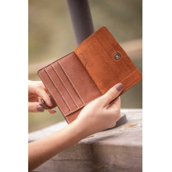 Porta-cartões Pénélope Cartoon Conhaque Castanho