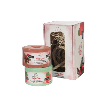 Pedra de sal aromatizada Lolly Lick pack de 2 HKM Rosa mosqueta / maçã