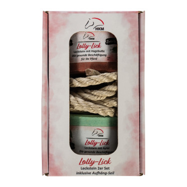 Pedra de sal aromatizada Lolly Lick pack de 2 HKM Rosa mosqueta / maçã