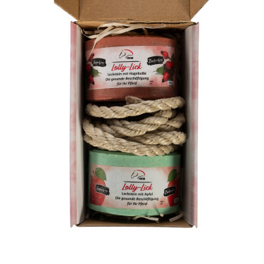 Pedra de sal aromatizada Lolly Lick pack de 2 HKM Rosa mosqueta / maçã