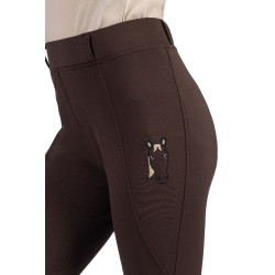 Legging Mia fundo 1/1 em silicone HKM Castanho escuro