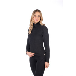 T-shirt de manga comprida de gola alta Eva HKM Preto