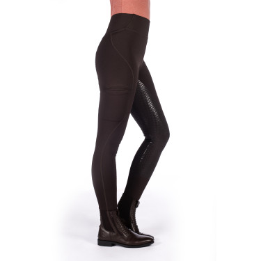 Legging Rio fundo 1/1 em silicone HKM Castanho escuro