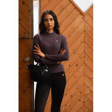 Legging Arezzo com fundo inteiro em silicone Lauria Garrelli Azul escuro