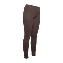 Legging Arezzo com fundo inteiro em silicone Lauria Garrelli Castanho escuro