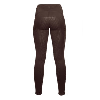Legging Arezzo com fundo inteiro em silicone Lauria Garrelli Castanho escuro