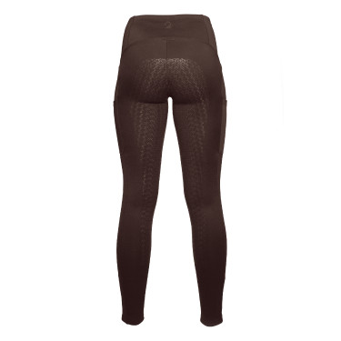 Legging Arezzo com fundo inteiro em silicone Lauria Garrelli Castanho escuro