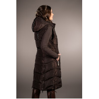 Casaco acolchoado comprido Arezzo Lauria Garrelli Castanho escuro