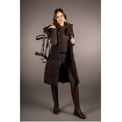 Casaco acolchoado comprido Arezzo Lauria Garrelli Castanho escuro