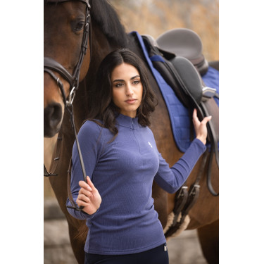 Polo de mangas compridas Arezzo Soft Lauria Garrelli Índigo Azul