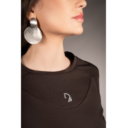 Polo de mangas compridas Arezzo Function Lauria Garrelli Castanho escuro