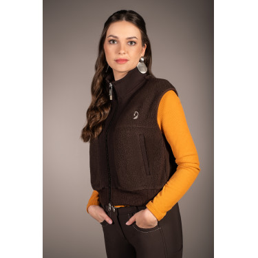 Colete Arezzo Teddy Lauria Garrelli Castanho escuro