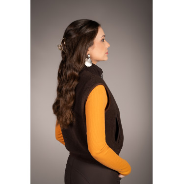 Colete Arezzo Teddy Lauria Garrelli Castanho escuro