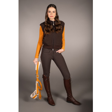 Colete Arezzo Teddy Lauria Garrelli Castanho escuro