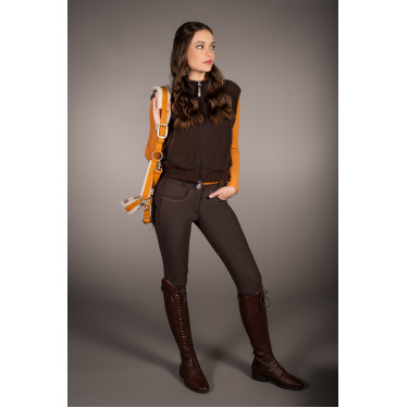 Colete Arezzo Teddy Lauria Garrelli Castanho escuro