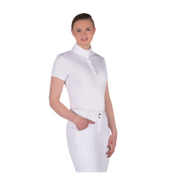 Polo de competição Hunter de mangas curtas HKM Branco