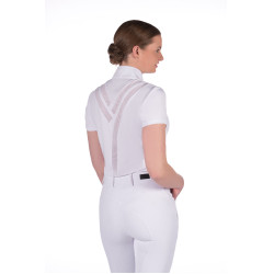 Polo de competição Hunter de mangas curtas HKM Branco