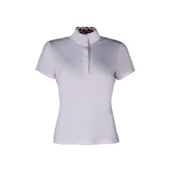 Polo de competição Hunter de mangas curtas HKM Branco