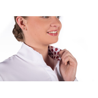 Polo de competição Hunter de mangas curtas HKM Branco