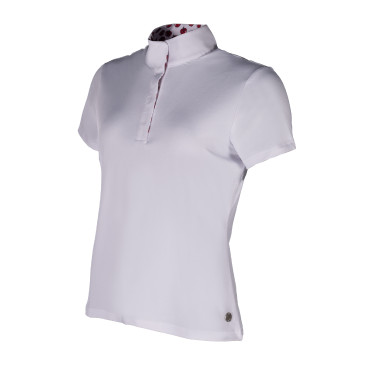 Polo de competição Hunter de mangas curtas HKM Branco