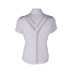 Polo de competição Hunter de mangas curtas HKM Branco