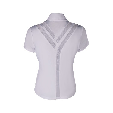 Polo de competição Hunter de mangas curtas HKM Branco
