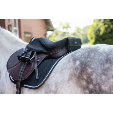 Capa de assento aquecida para sela de salto estilo HKM Preto