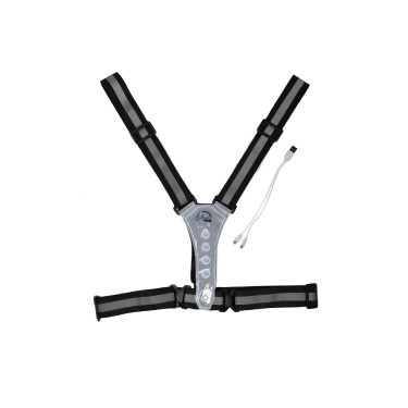 Colete luminoso com LED HKM Preto / prateado