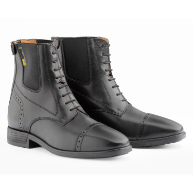 Botas Daslö Gold couro atacadores elásticos Preto