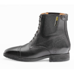 Botas Daslö Gold couro atacadores elásticos Preto