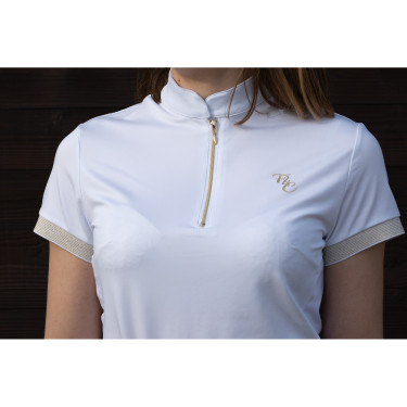 Pólo de concurso Flags & Cup Andria mulher de mangas curtas Branco