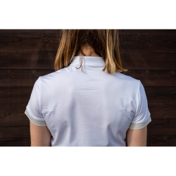 Pólo de concurso Flags & Cup Andria mulher de mangas curtas Branco