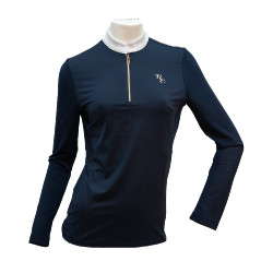 Pólo de concurso Flags & Cup Andria para mulher de mangas compridas Marinho Azul-marinho