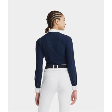 Camisa Horse Pilot de manga comprida feminina Aerolight Marinho Azul-marinho