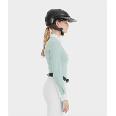 Camisa Horse Pilot de manga comprida feminina Aerolight Verde água Azul