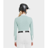 Camisa Horse Pilot de manga comprida feminina Aerolight Verde água Azul