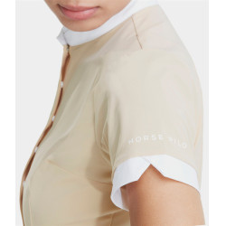 Camisa Horse Pilot de manga curta feminina Aerolight Areia Amarelo