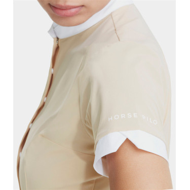 Camisa Horse Pilot de manga curta feminina Aerolight Areia Amarelo