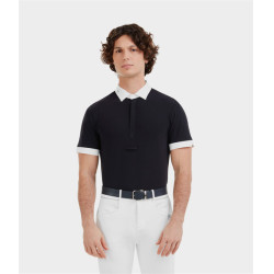 Camisa de concurso Horse Pilot de mangas curtas Aerolight homem Noite escura Preto