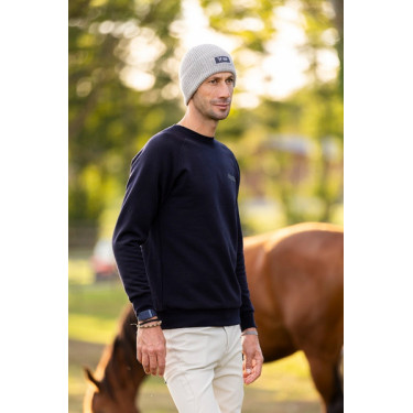 Gorro de equitação Horse Pilot em lã Cinza vento Cinzento