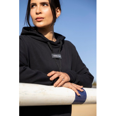 Sweatshirt de equitação com capuz Horse Pilot feminino Preto