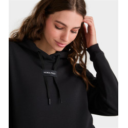 Sweatshirt de equitação com capuz Horse Pilot feminino Preto