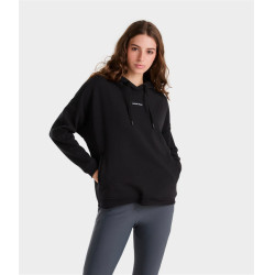 Sweatshirt de equitação com capuz Horse Pilot feminino Preto