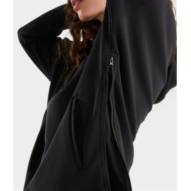 Sweatshirt de equitação com capuz Horse Pilot feminino Preto