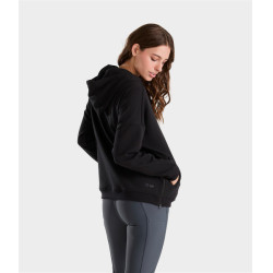 Sweatshirt de equitação com capuz Horse Pilot feminino Preto