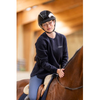 Sweatshirt de equitação Horse Pilot em lã merino feminino Noite escura Preto Sweatshirt de equitação Horse Pilot em lã merino feminino Noite escura Preto