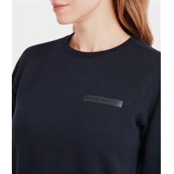 Sweatshirt de equitação Horse Pilot em lã merino feminino Noite escura Preto