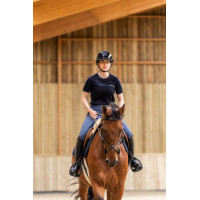 T-shirt de equitação Horse Pilot em lã merino para mulher Noite escura Preto T-shirt de equitação Horse Pilot em lã merino para mulher Noite escura Preto