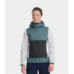 Casaco curto de chuva de equitação Raintech Horse Pilot feminino Azul nuvem
